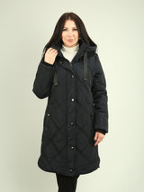 Quilted Satin Hooded Jacket