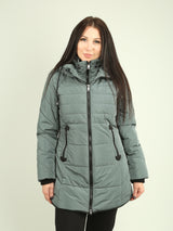 Two-Way Zipper Quilted Hooded Jacket