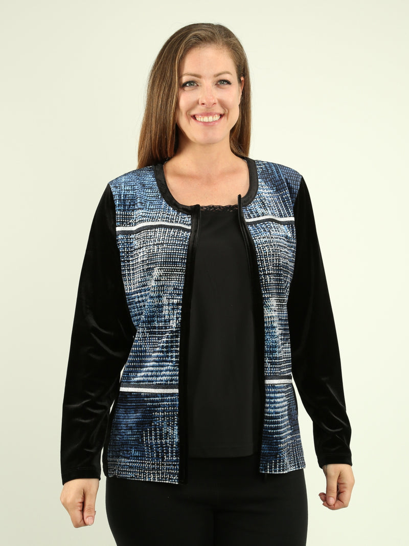 Velvet Zip Cardigan
