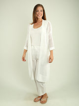 Long Knit Mesh Cardigan