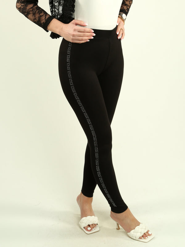 Rhinestone Embellished Legging