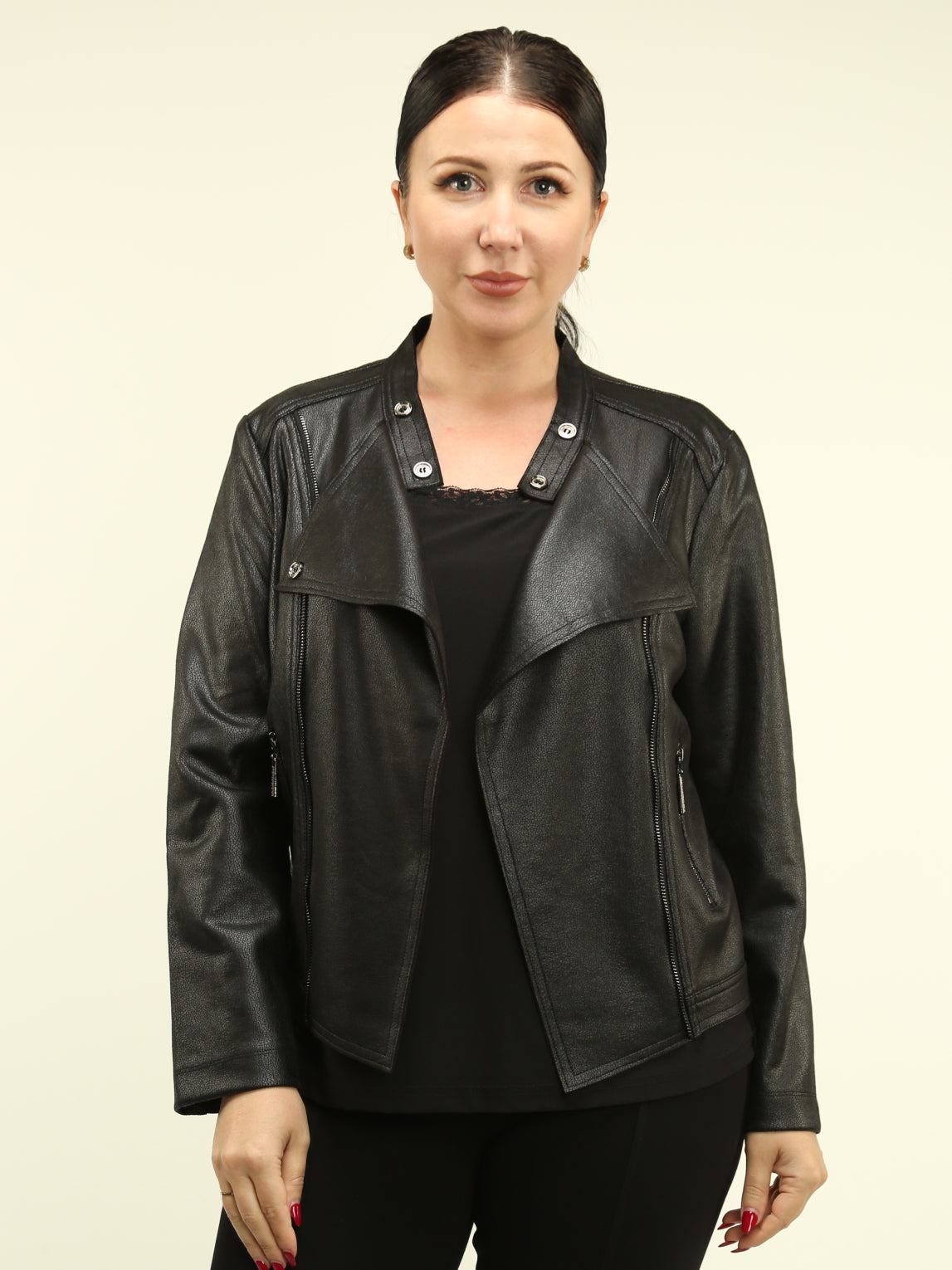 Faux Leather Moto Jacket