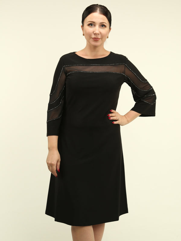 Sheer Mesh Rhinestone Dress