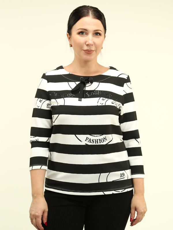 Stripe Block Drawstring Top