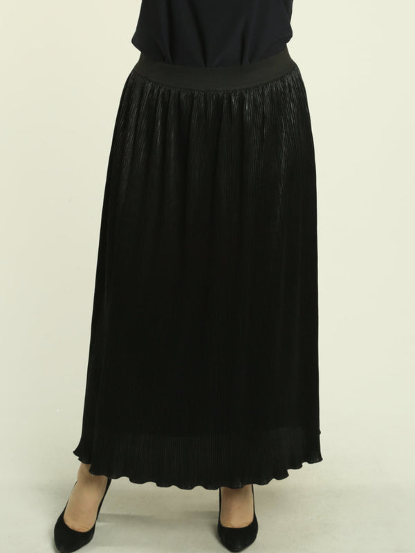 Pleated Solid Tiered Skirt