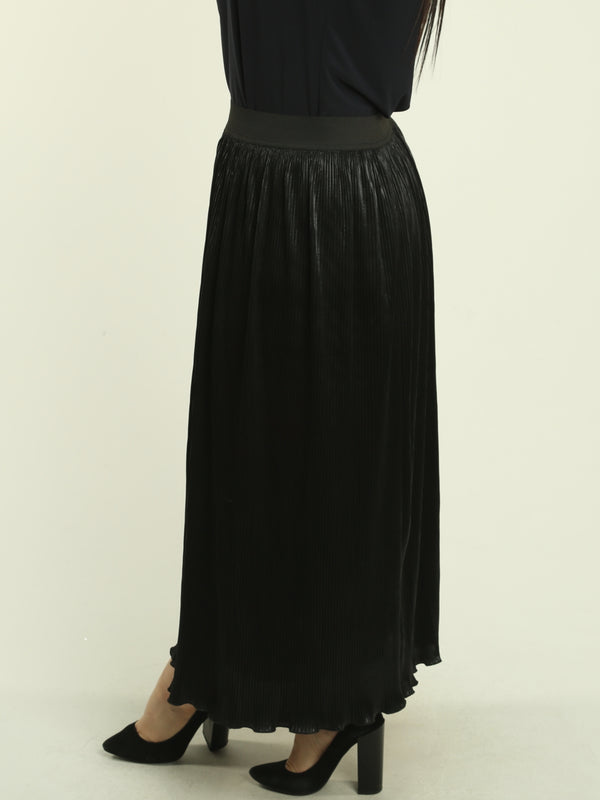 Pleated Solid Tiered Skirt