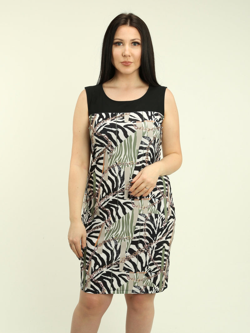 Animal & Chain Print Dress