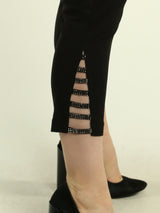 Rhinestone Cut-Out Detail Pants