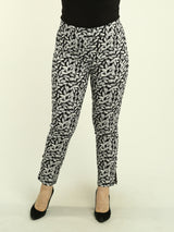 Geometric Lace-Up Detail Hem Pants