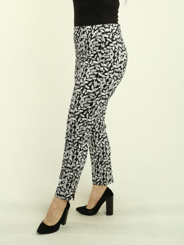 Geometric Lace-Up Detail Hem Pants