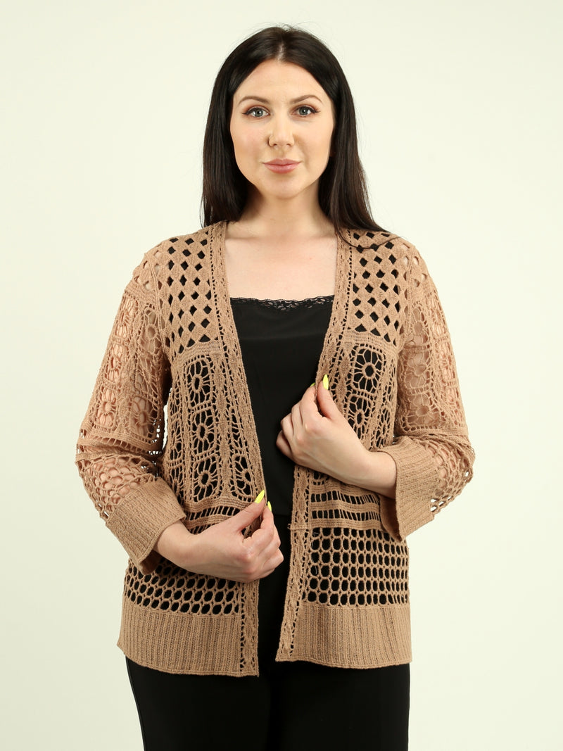 Open Knit Crochet Cardigan