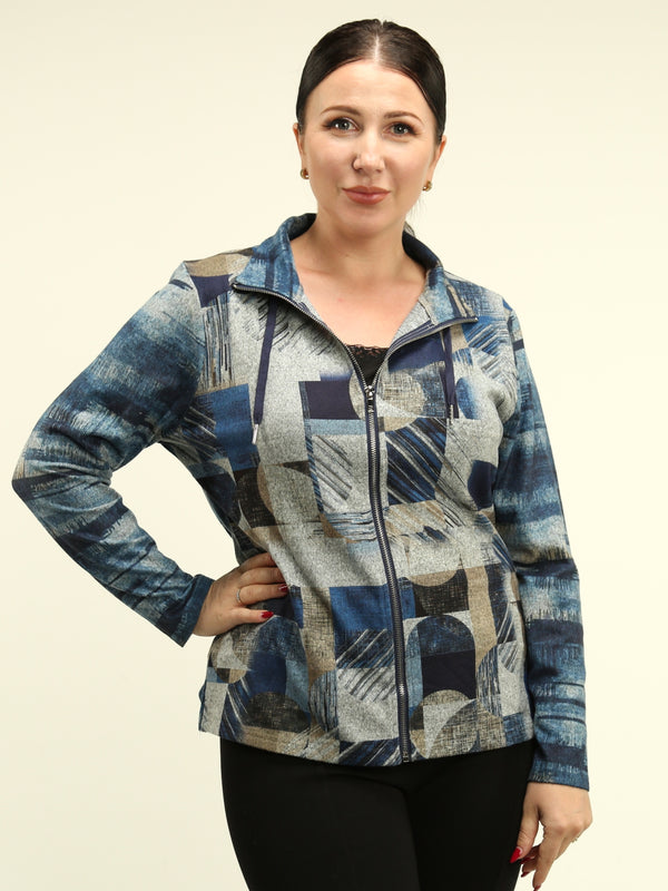 Patchwork Zip-Up Jacket