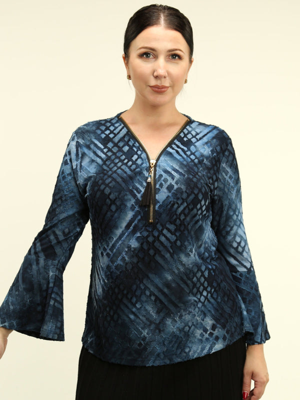 Textured Half-Zip Top