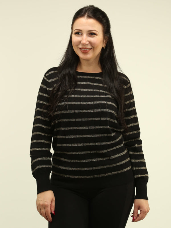 Lurex Stripe Knit Sweater