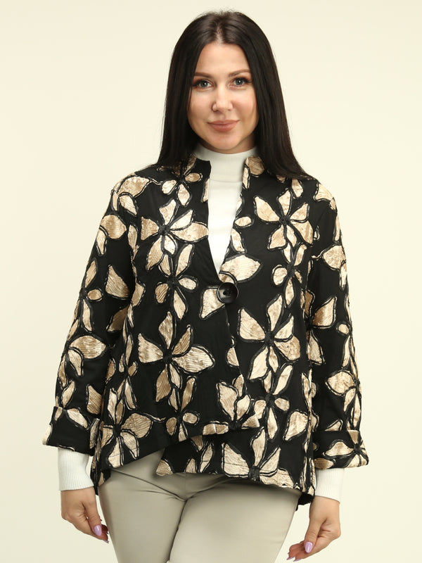 Floral V-Neck Jacket