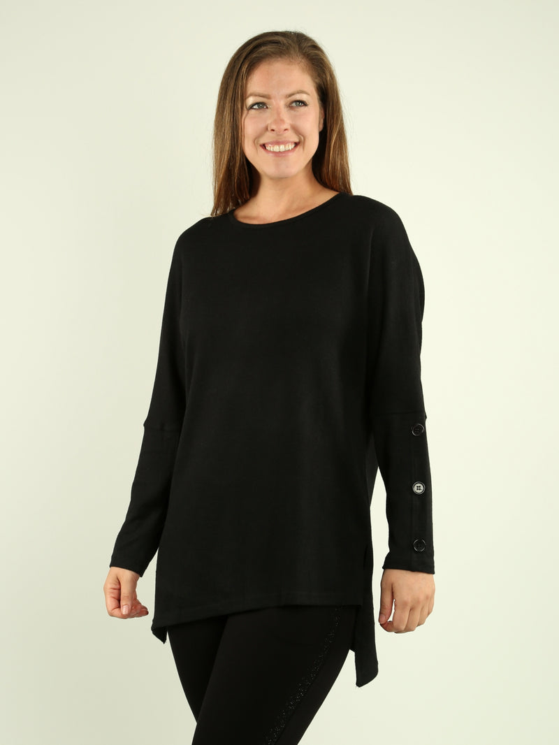 Asymmetric Hem Button Tunic
