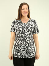 Grommet Detail Multi-print Top