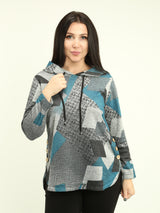 Asymmetric Hem Hooded Top