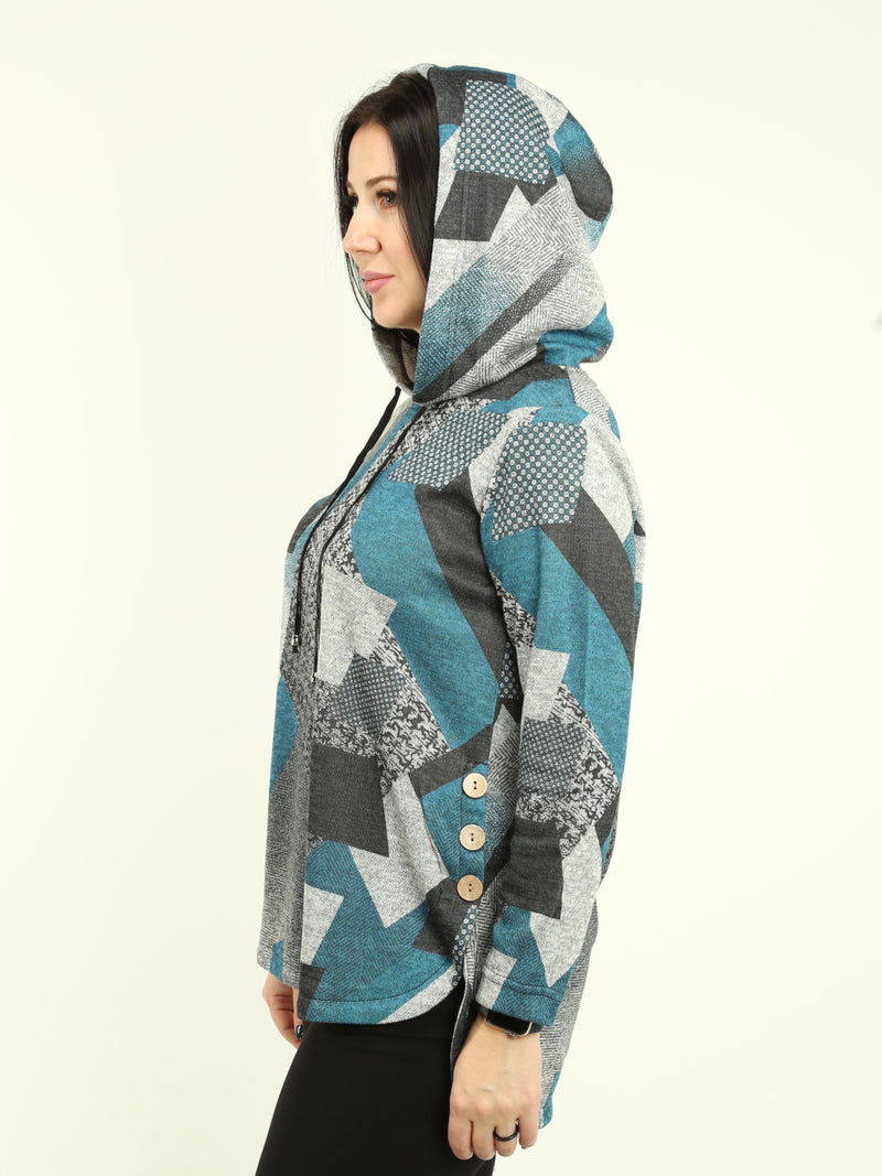 Asymmetric Hem Hooded Top