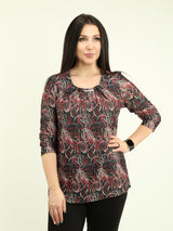 Pleated Multi-Print Top