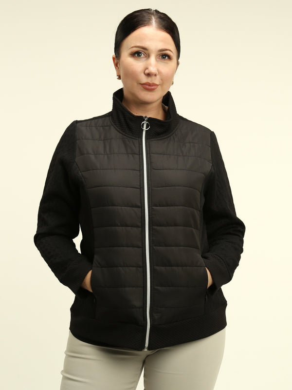 Textured Quilted Zip Jacket