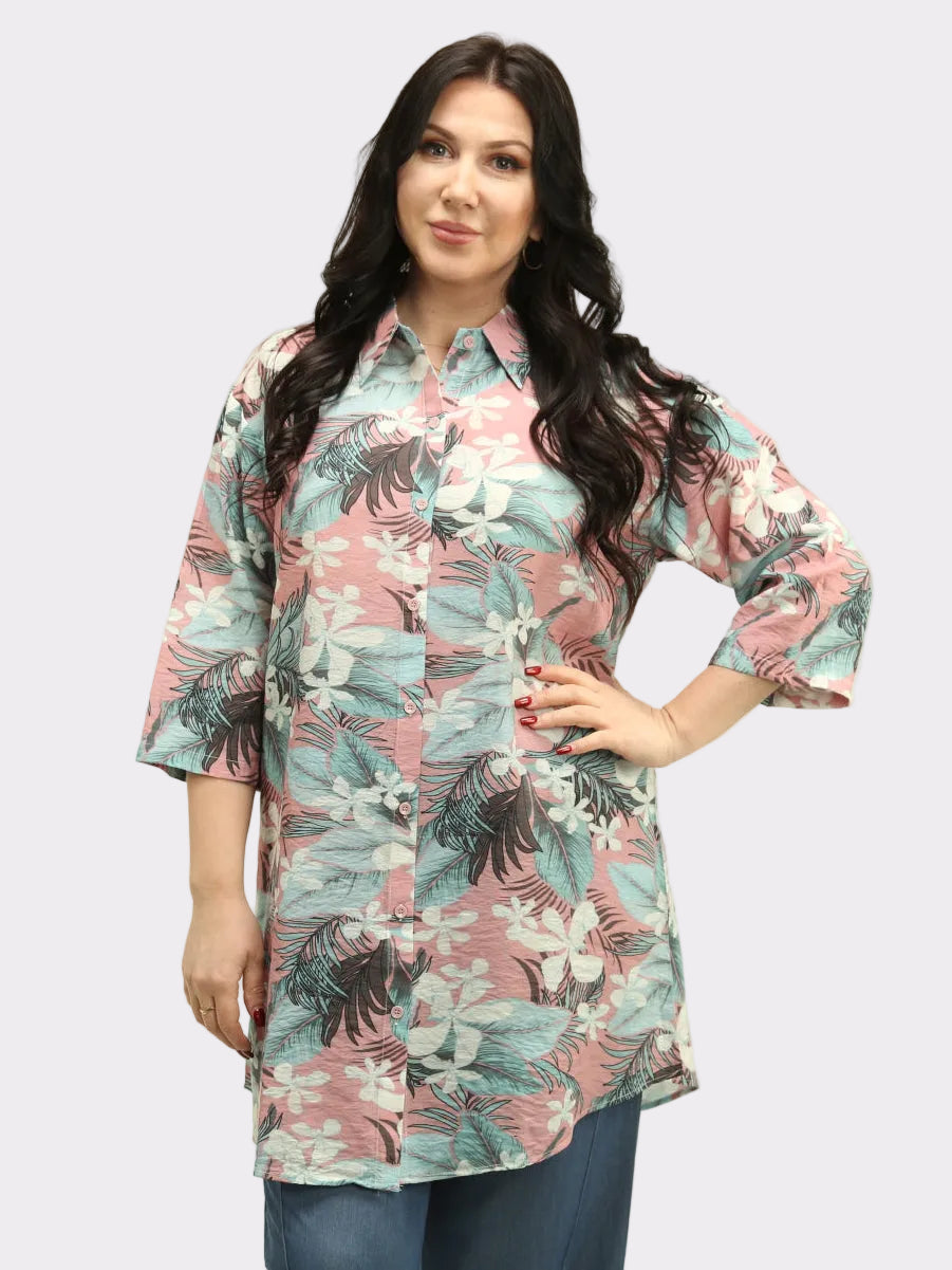 Tropical Printed Long Blouse