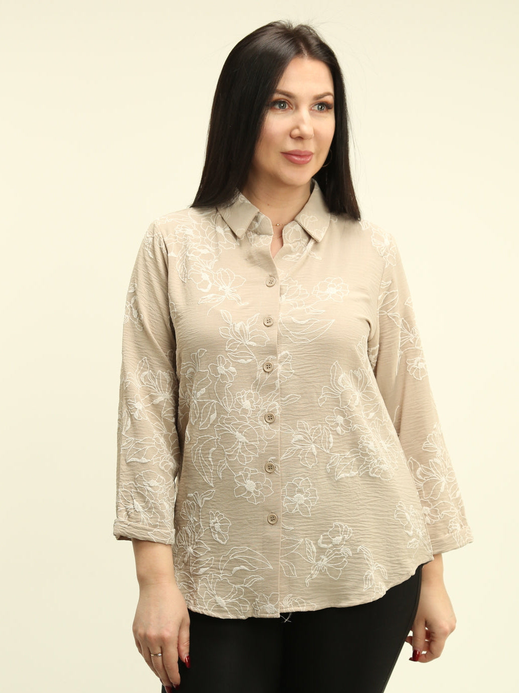 Textured Floral Blouse