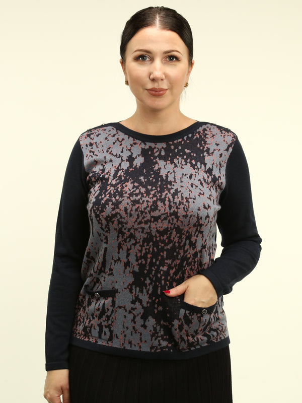 Abstract Print Sweater