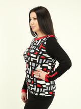 Geometric Pattern Knit Sweater