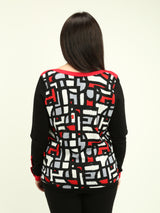 Geometric Pattern Knit Sweater