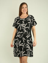 Leaf Print Cotton Dress