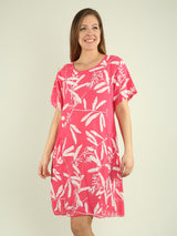 Leaf Print Cotton Dress