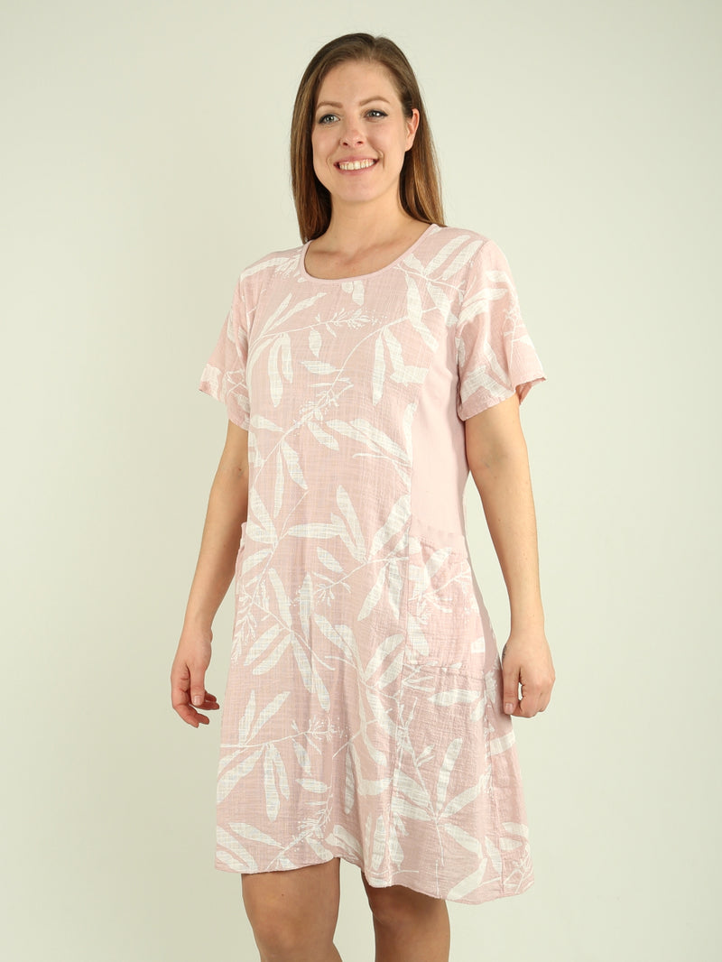 Leaf Print Cotton Dress