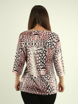 Embellished Animal Print Top