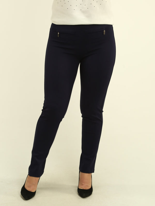Pull-On Pants with Zipper Detail