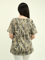 Zebra Stripe Print Tee