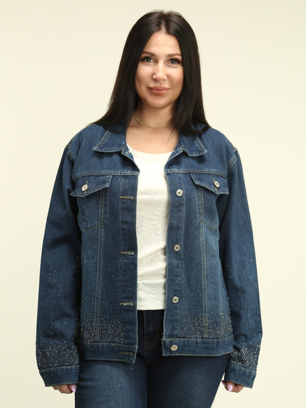 Rhinestone Embellished Denim Jacket