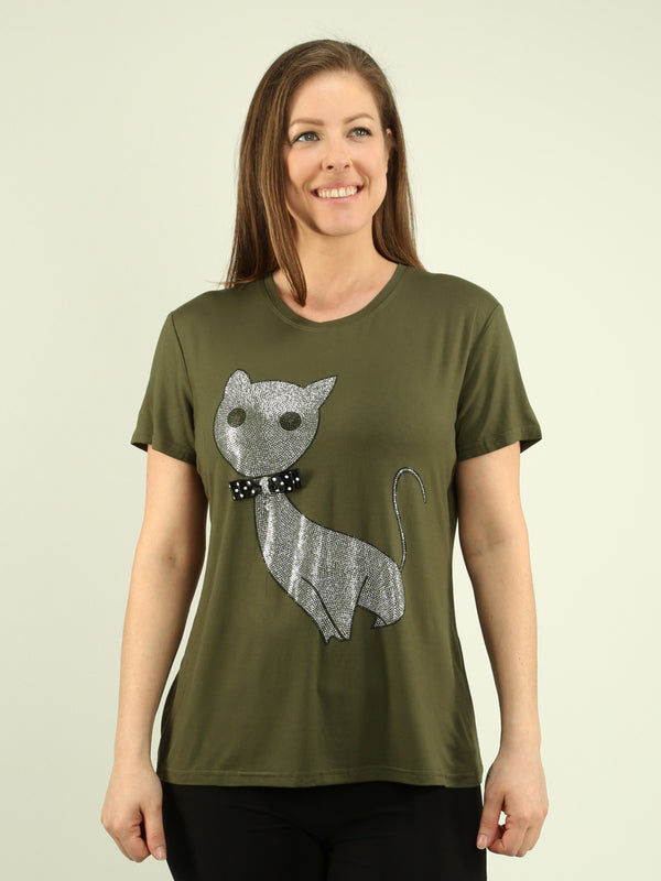Rhinestone Cat T-Shirt