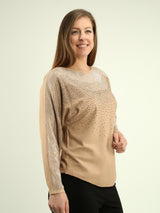 Dolman Sleeve Studded Sweater