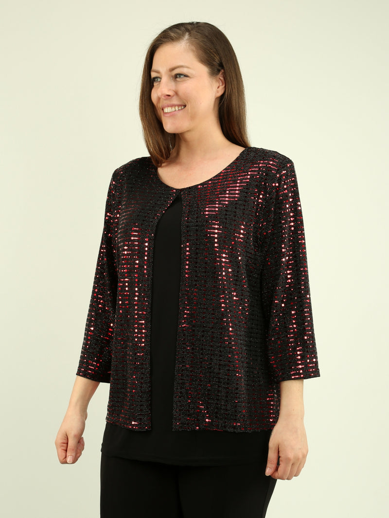 Foil Decal Evening Blouse