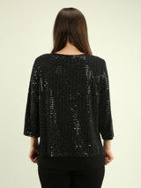 Foil Decal Evening Blouse