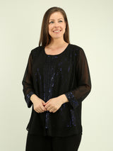 Chiffon Foil Decal Blouse