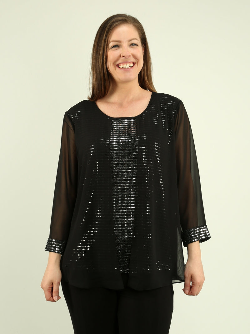 Chiffon Foil Decal Blouse