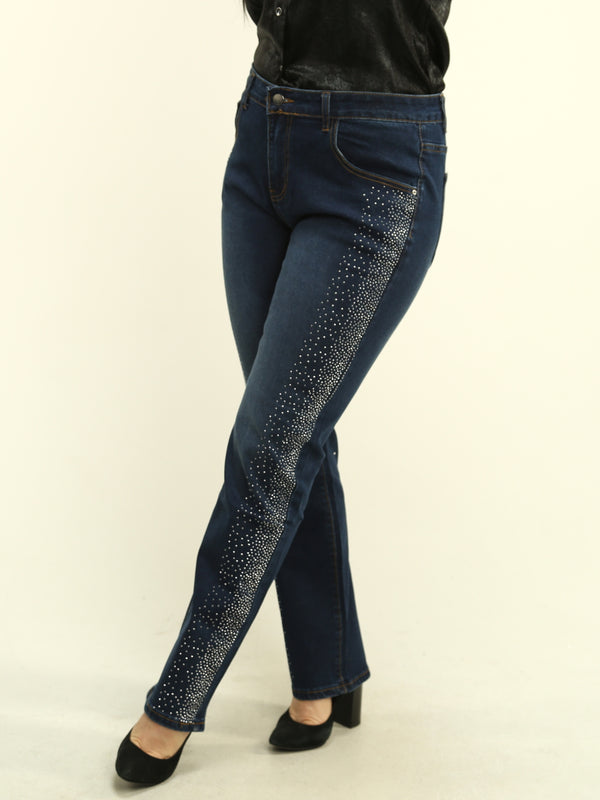 Rhinestone Denim Jeans