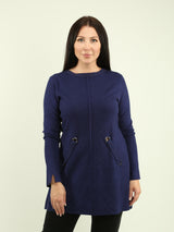 Grommet Detail Tunic Sweater