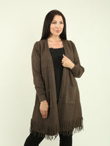 Ribbed Fringe Cardigan