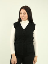 Button-Up Cable Knit Vest