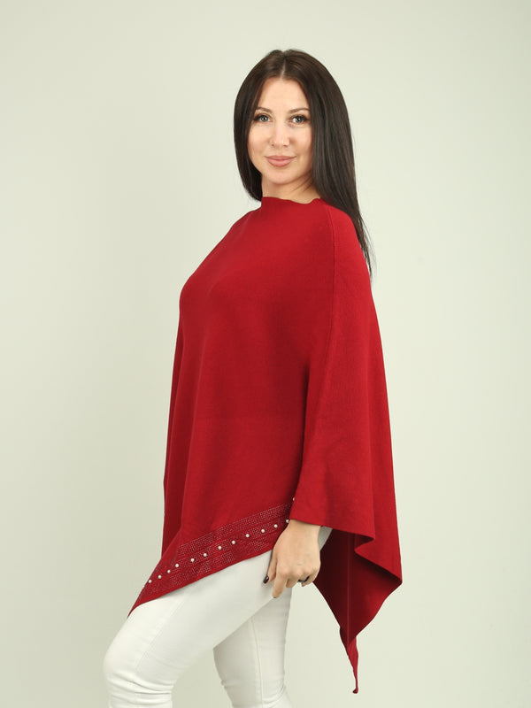 Pearl & Stone Border Popover Poncho