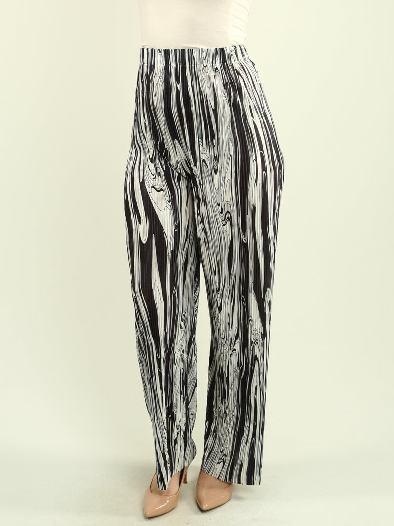 Multi-Print Pleated Pants