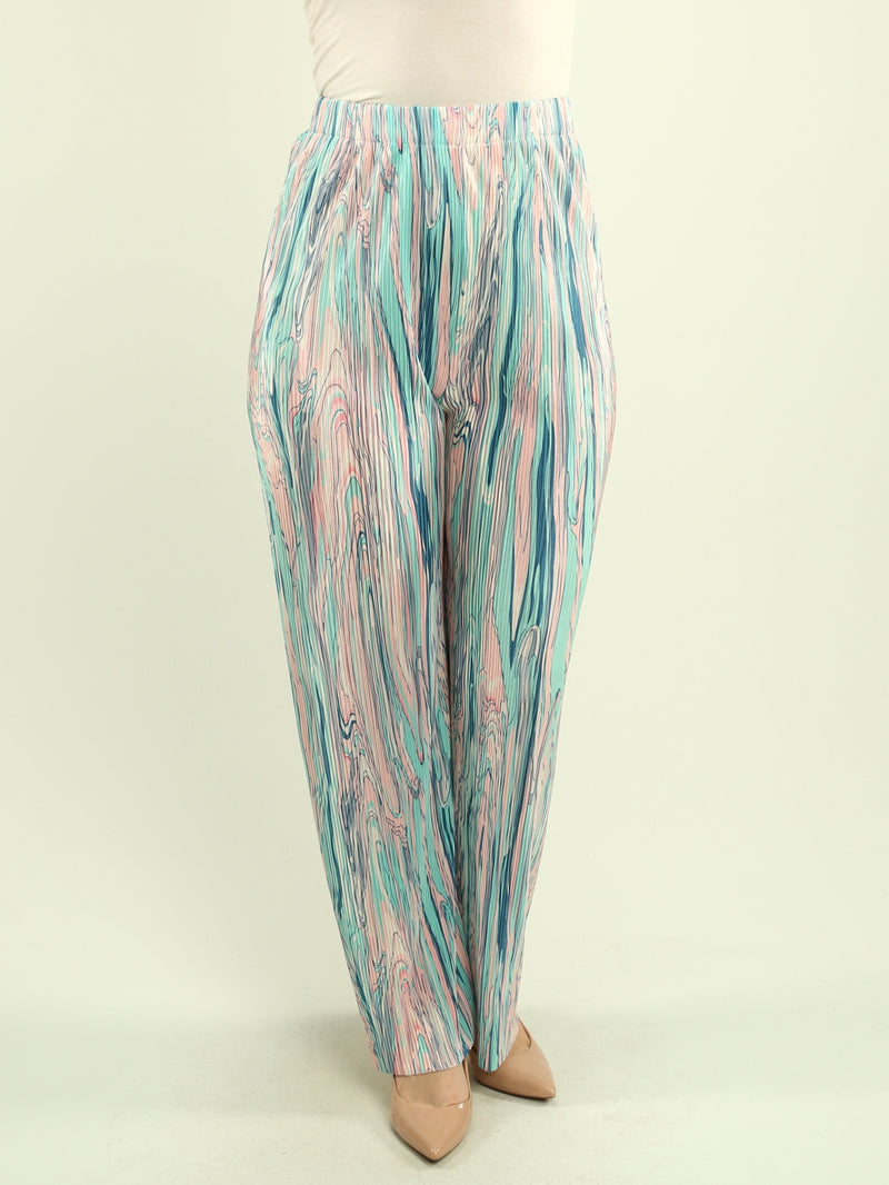 Multi-Print Pleated Pants